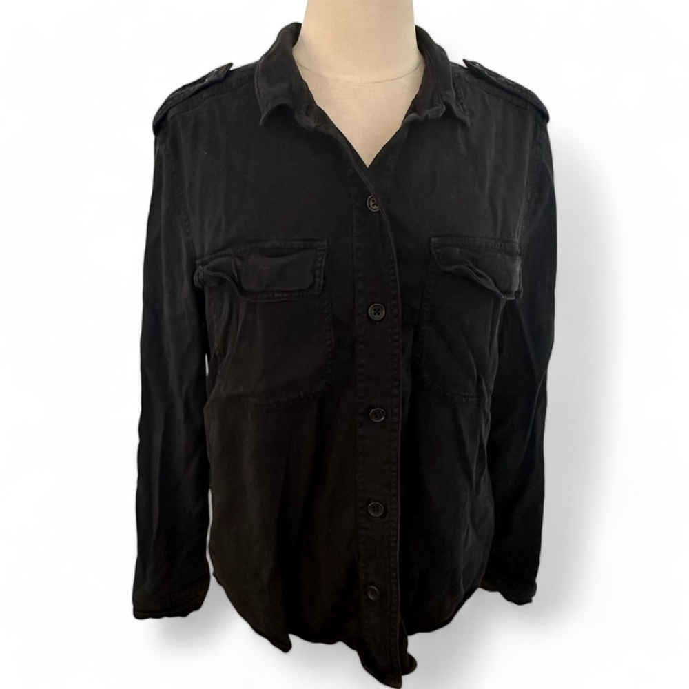 Women's James Perse Black Button-Up Shirt Size L